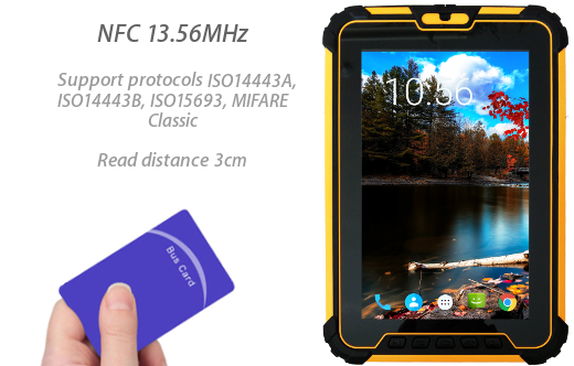 waterproof shocproof industrial rugged durable tablet NFC 4G android 7.1 military IP67 MIL-STD 810G barcode scanner 1D 2D